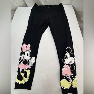 Disney Mickey & Minnie Graphic Leggings Black Size Large